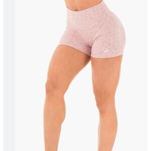 Ryderwear Light Pink Cheetah Print Active wear High Waisted Shorts Women's SZ XS